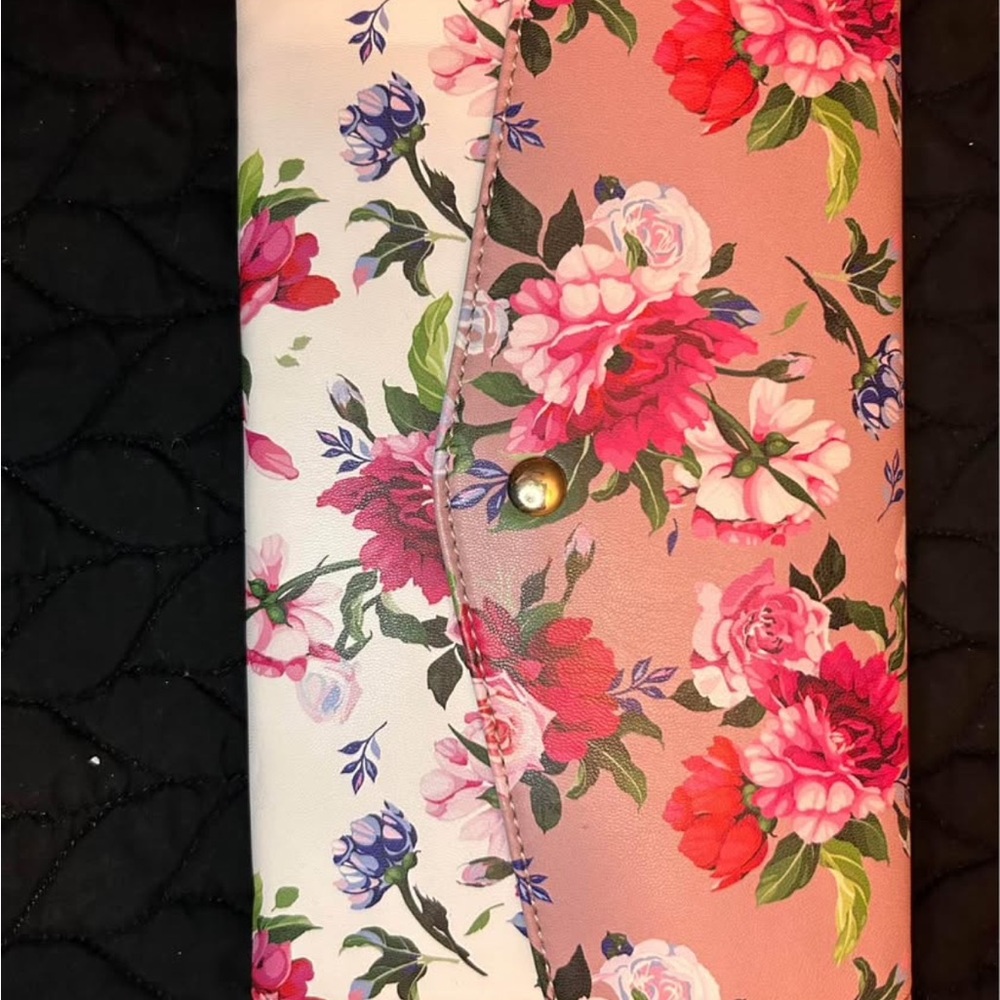 Floral Pink and White Clutch